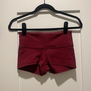 Red running shorts